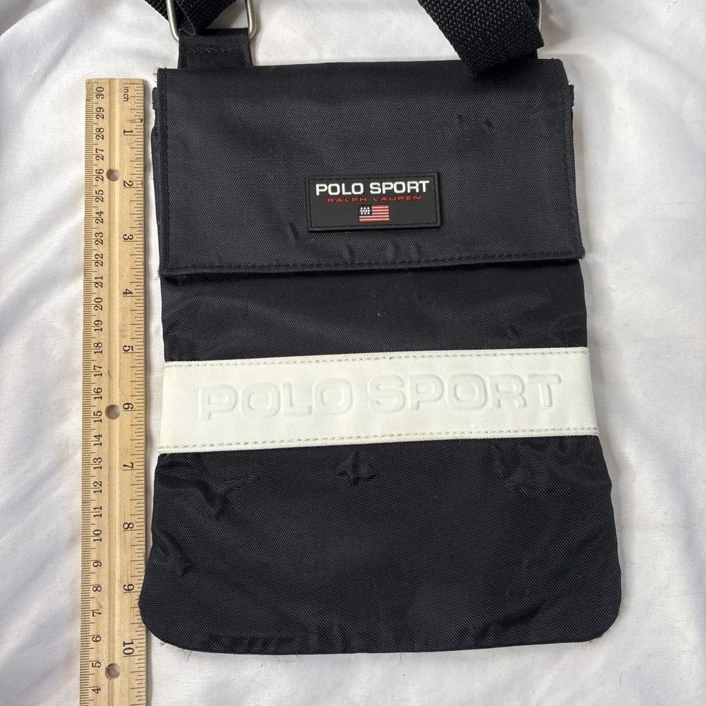 Vintage 90s Y2K Ralph Lauren Polo Sport Crossbody Bag Purse Travel‎ Black